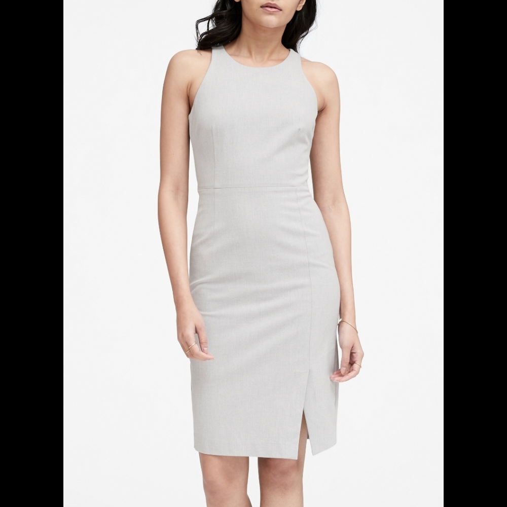BANANA REPUBLIC bi-stretch racer-neck sheath
